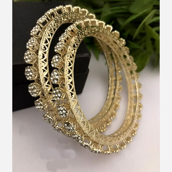 FS Collection Gold Plated Austrian Stone Bangles Set
