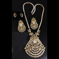 FS Collection Gold Plated AD Necklace Set