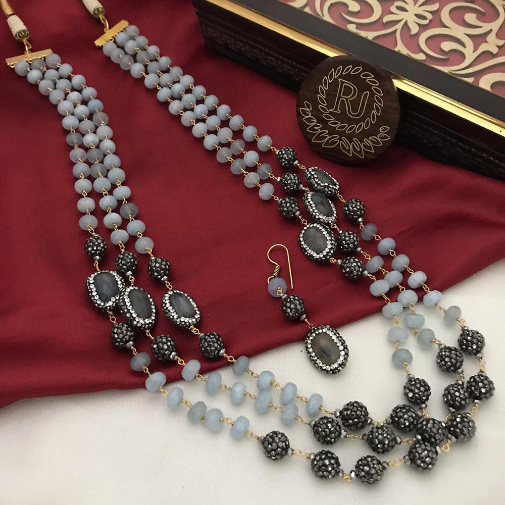 FS Collection Gold Plated Beads Long Necklace Set