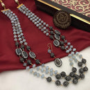 FS Collection Gold Plated Beads Long Necklace Set