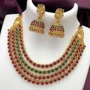 FS Collection Gold Plated Pota Stone Necklace Set