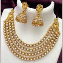 FS Collection Gold Plated Pota Stone Necklace Set