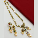 FS Collection Gold Plated Crystal Stone And Pearl Necklace Set