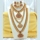 FS Collection Gold Plated Pota Stone Necklace Combo