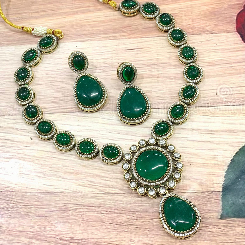 FS Collection Gold Plated Monalisa Necklace Set