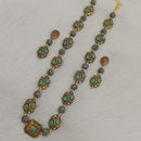 FS Collection 2 Tone Plated Pota Stone Long Necklace Set