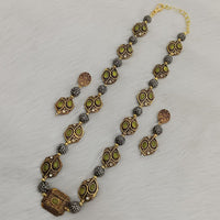 FS Collection 2 Tone Plated Pota Stone Long Necklace Set