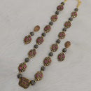 FS Collection 2 Tone Plated Pota Stone Long Necklace Set