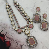 FS Collection 2 Tone Kundan Stone Necklace Set
