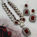 FS Collection 2 Tone Kundan Stone Necklace Set