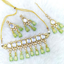 FS Collection Gold Plated Kundan Stone Choker Necklace Set