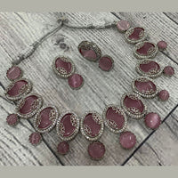 FS Collection Silver Plated AD Necklace Set