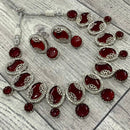 FS Collection Silver Plated AD Necklace Set