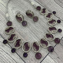 FS Collection Silver Plated AD Necklace Set