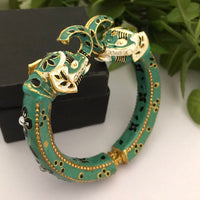 FS Collection Gold Plated Meenakari Adjustable Bangles
