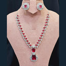 FS Collection Silver Plated AD Necklace Set