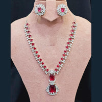FS Collection Silver Plated AD Necklace Set