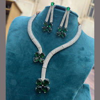 FS Collection Silver Plated AD Necklace Set