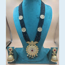 FS Collection Gold Plated Kundan And Pearl Long Necklace Set