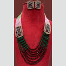 FS Collection 2 Tone Plated AD Multi Layer Long Necklace Set
