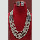 FS Collection 2 Tone Plated AD Multi Layer Long Necklace Set