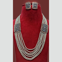 FS Collection 2 Tone Plated AD Multi Layer Long Necklace Set