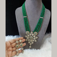 FS Collection Gold Plated Austrian And Pearl Long Necklace Set