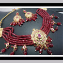 FS Collection Gold Plated Pota Stone Choker Necklace Set