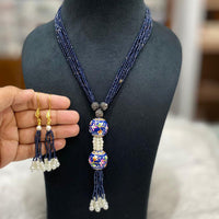 FS Collection Gold Plated Pearl Long Necklace Set