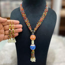 FS Collection Gold Plated Pearl Long Necklace Set