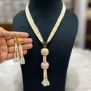 FS Collection Gold Plated Pearl Long Necklace Set