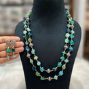 FS Collection Oxidised Plated Beads Long Necklace Set