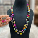 FS Collection Oxidised Plated Beads Long Necklace Set