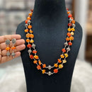 FS Collection Oxidised Plated Beads Long Necklace Set