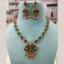 FS Collection Gold Plated Kundan Stone Necklace Set