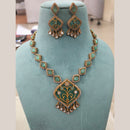 FS Collection Gold Plated Kundan Stone Necklace Set