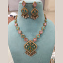 FS Collection Gold Plated Kundan Stone Necklace Set