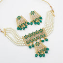 FS Collection Gold Plated Pearls Choker Necklace Set
