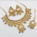 FS Collection Gold Plated Kundan Stone Necklace Set