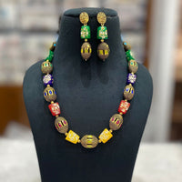 FS Collection Gold Plated Beads Necklace Set