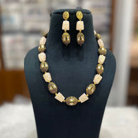 FS Collection Gold Plated Beads Necklace Set
