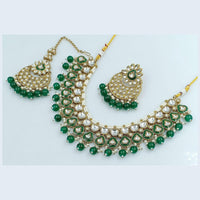 FS Collection Gold Plated Kundan Stone Necklace Set