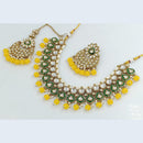 FS Collection Gold Plated Kundan Stone Necklace Set