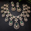 Fs Collection Gold Plated AD Necklace Set