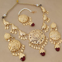 Fs Collection Gold Plated Necklace Set