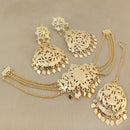 Fs Collection Gold Plated Choker Necklace Set