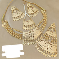 Fs Collection Gold Plated Pearl Choker Necklace Set