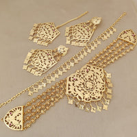 Fs Collection Gold Plated Choker Necklace Set