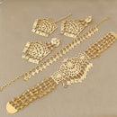 Fs Collection Gold Plated Choker Necklace Set