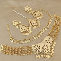Fs Collection Gold Plated Choker Necklace Set